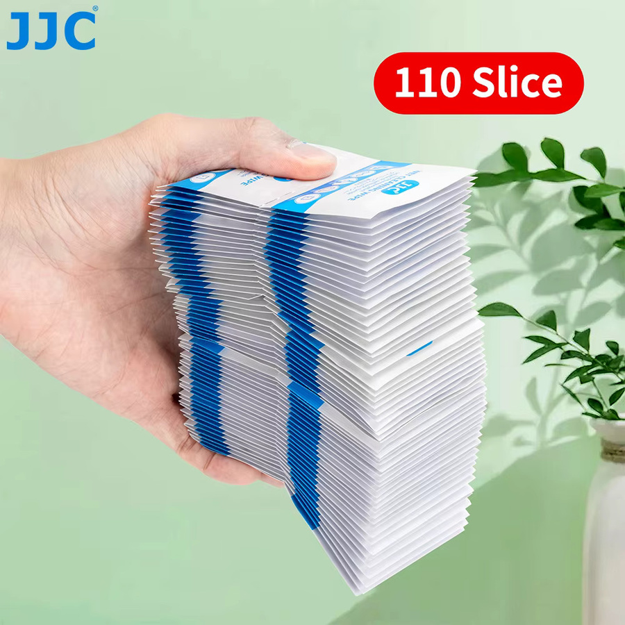 JJC 110 Stück Objektivreinigungstücher, einzeln angefeuchtete Reinigungstücher für Kameraobjektive, Brillen und Telefonbildschirme, Farbe: Weiß - Bild 2