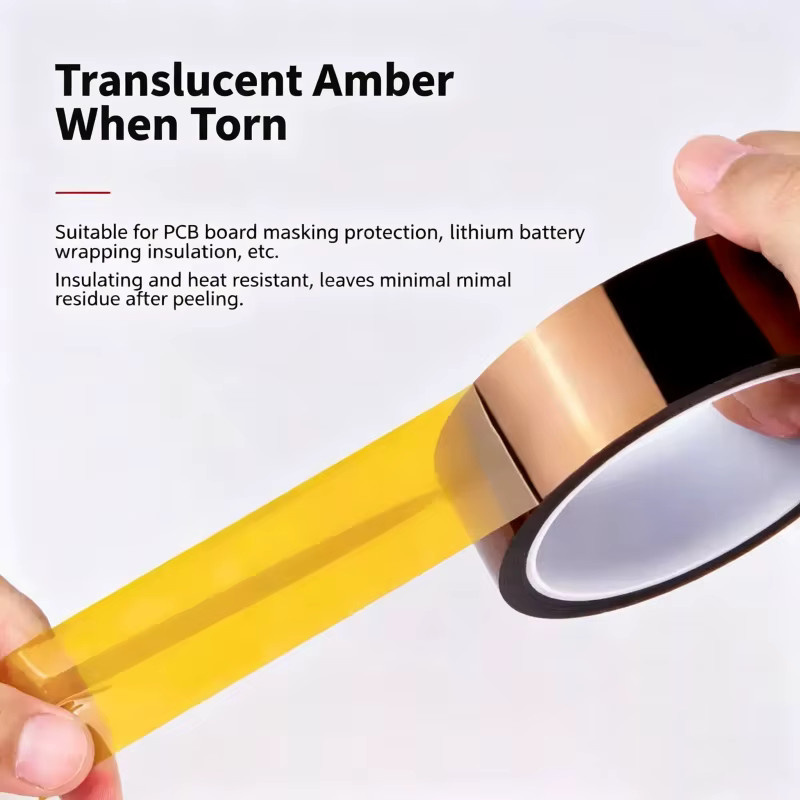 Kapton Doppelseitiges Klebeband Hochviskoses Spurloses Isolierklebeband für Hochtemperatur-Lötofen und PCB-Lötmaskierung Breite: 40,0 cm, Höhe: 4,0 cm - Bild 2