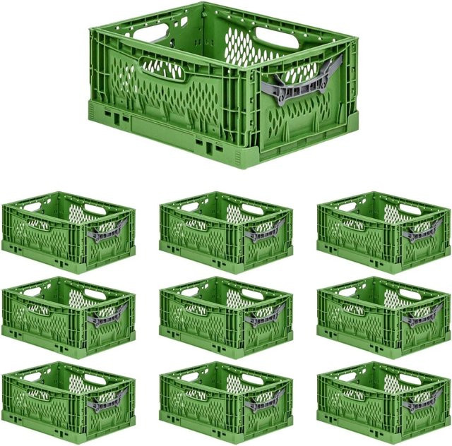 PROREGAL SuperSparSet 10x Profi-Klappbox Chameleon in Grün, stapelbar und klappbar, H x B x T: 18 x 30 x 40 cm - Bild 1