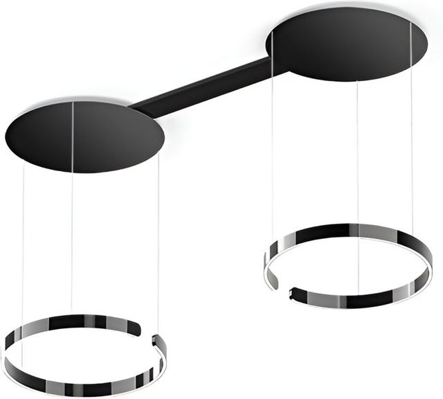 Occhio Mito sospeso due LED-Pendelleuchte in Schwarz matt und Dark Chrome mit 60 LEDs und Occhio air Modul, höhenverstellbar bis max. 350 cm - Bild 1