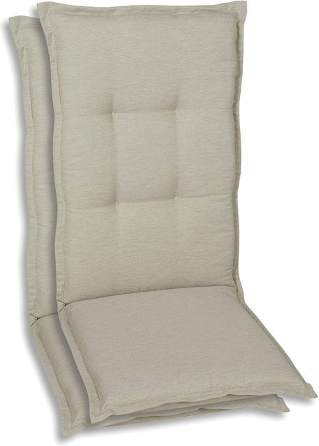 GO-DE TEXTIL Gartenauflagen 2er Set in Beige, wasserabweisend und modern mit Schaumstofffüllung - Bild 1
