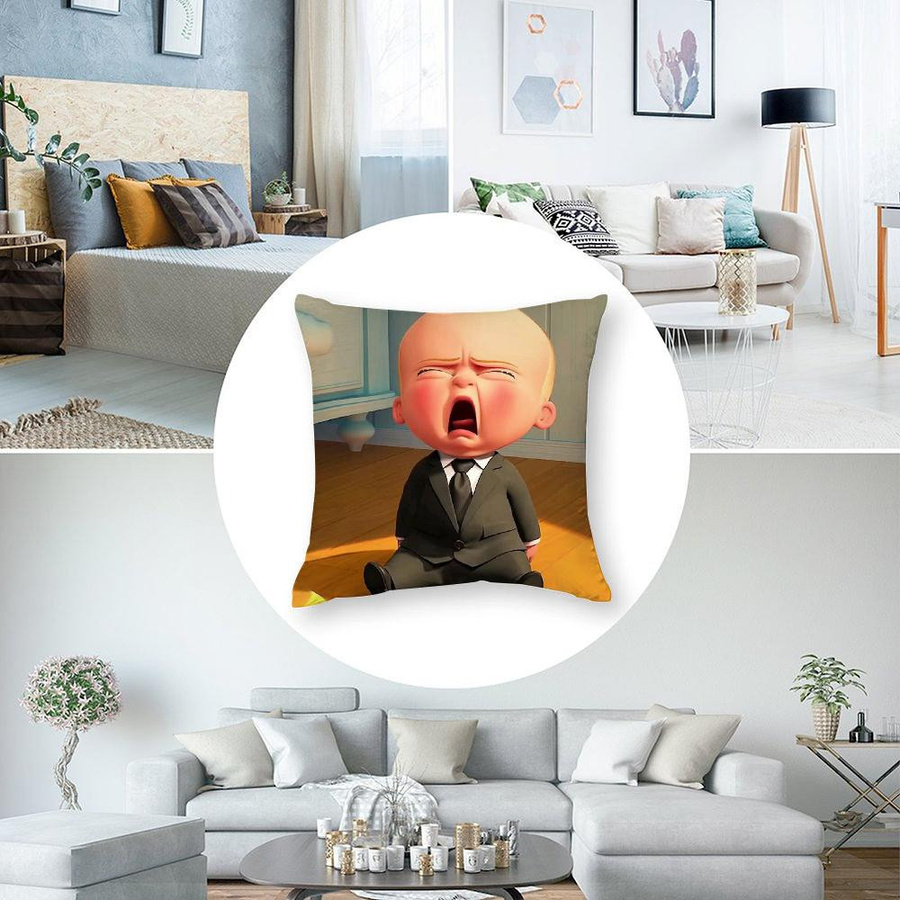 B-Boss B-Baby Kissenbezug aus Kurzplüsch mit doppelseitigem Druck für dein Sofa, 50,8 x 50,8 cm - Bild 4