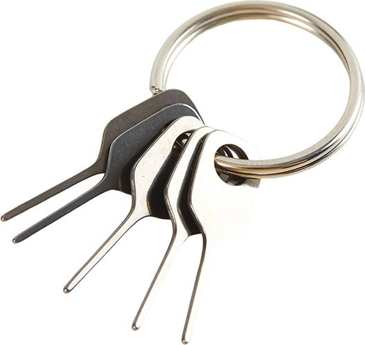 JETTING 5-teiliges SIM-Karten-Auswurfwerkzeug-Set mit SIM-Kartenhalter und Auswurfstift in Silber - Bild 1