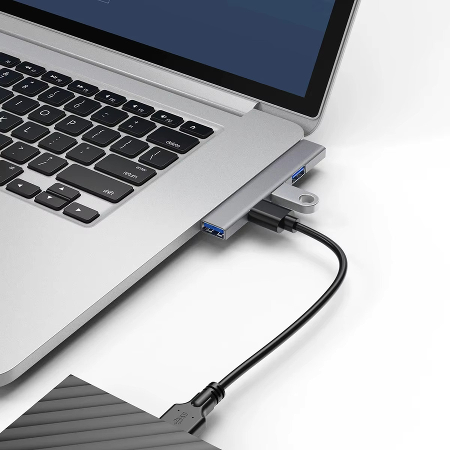 Kebidumei 4 in 1 USB-C Hub Universal Docking Station mit USB 3.0 und OTG Adapter für Laptop und PC - Bild 2