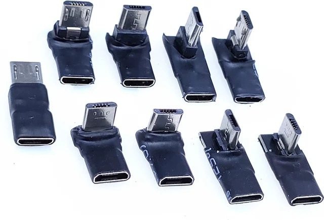 CY Ultra-kurzer 90-Grad-USB-Adapter Micro-USB auf Micro-5-Pin-Buchse in Schwarz - Bild 1