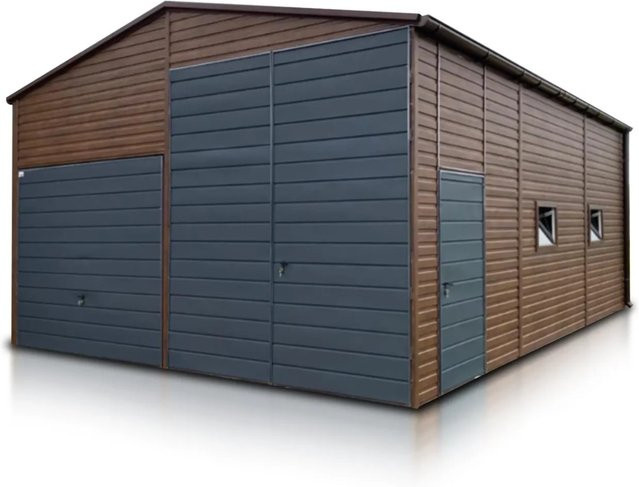 Liderstal Halle Standard aus Trapezprofilblech mit Stahlkonstruktion B: 600 cm, T: 800 cm - Bild 1