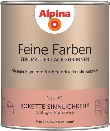 Alpina Farben Buntlack Feine Farben Matt in Puderrosa-Rot, 0,75 l - Bild 1