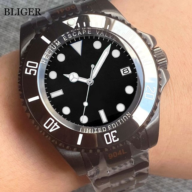 Tandorio Armbanduhr, Automatik, schwarzes PVD-Gehäuse, 43 mm, Edelstahl, Herren - Bild 1