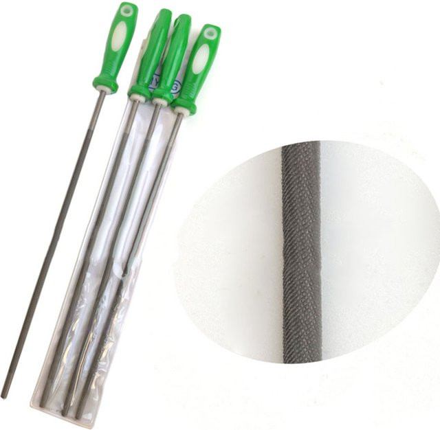 DAZZLEEX Rundfeile aus Edelstahl zum Schärfen von Kettensägen in Silber, Durchmesser: 4 mm, 4,8 mm oder 5,5 mm - Bild 1