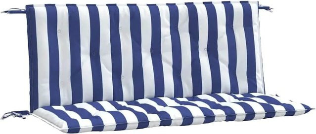 vidaXL Gartenbank-Auflagen 2er-Set blau-weiß gestreift aus wasserabweisendem Polyester, B/T/H: 120 x 50 x 7 cm - Bild 1
