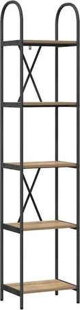 vidaXL Bücherregal Artisan-Eiche in Braun und Schwarz aus Holzwerkstoff und Stahl, B/T/H: 40 x 30 x 183 cm