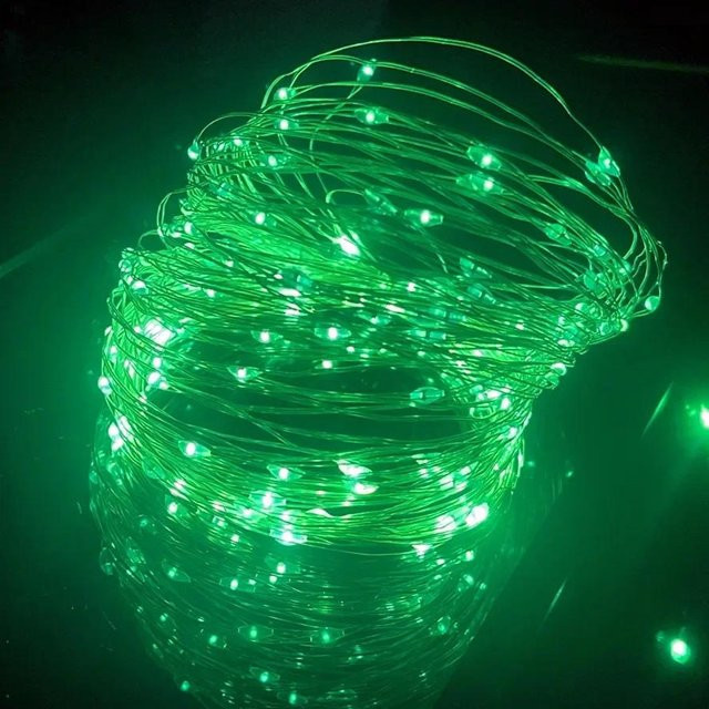 OuuZuu RGB LED Lichterkette mit Fernbedienung und 8 Funktionen, USB-Betrieb, Grün - Bild 1