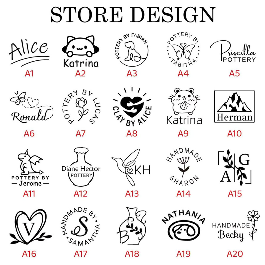 Individueller Keramikstempel für Ton mit personalisiertem Logo und Design für Keramik, Seifen und DIY-Projekte - Bild 2