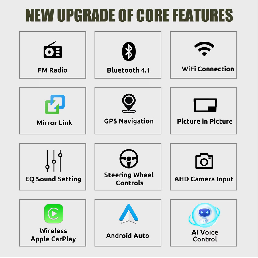 ESSGOO Android 14 Autoradio mit 7 Zoll Display für Opel Astra Corsa Zafira Meriva Vectra inklusive Apple CarPlay, Android Auto, GPS, WiFi, Bluetooth und Lenkradsteuerung in Schwarz - Bild 2