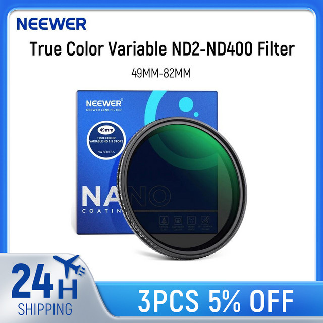 Neewer True Color Variable ND2-ND400 Filter mit harten Stopps und multi beschichtetem optischem HD-Glas - Bild 1