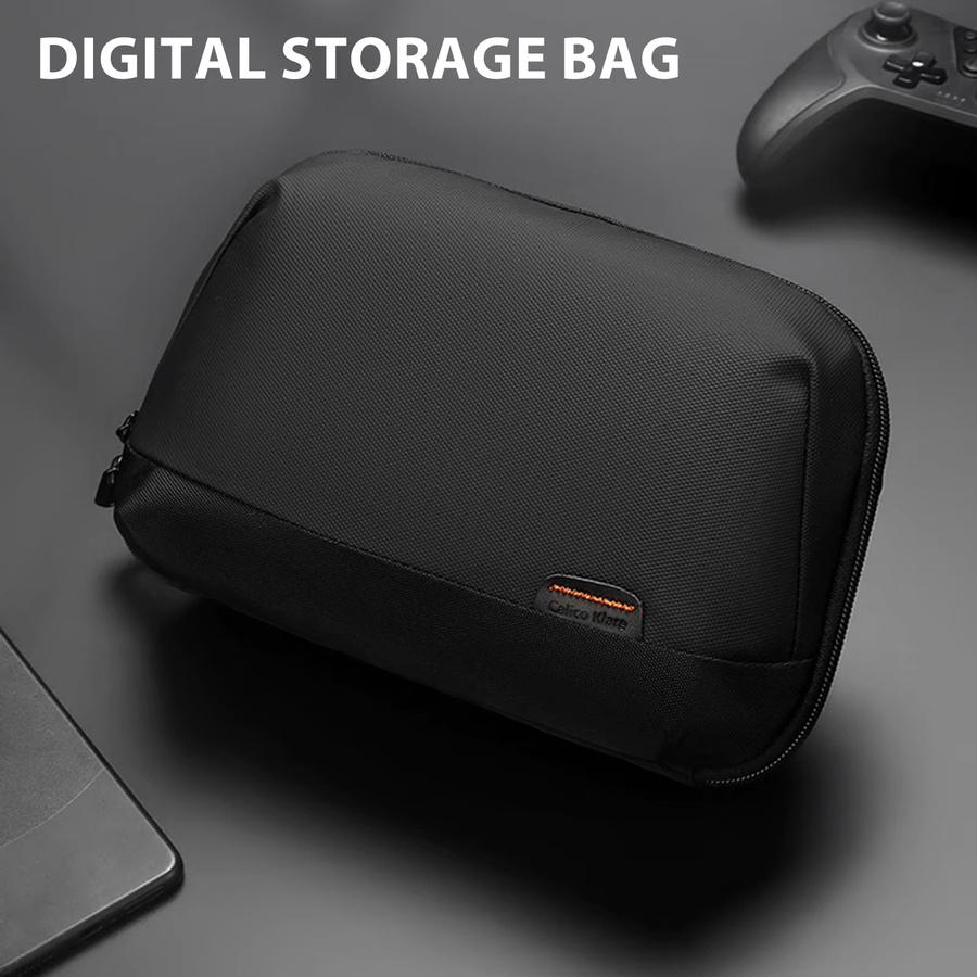 Wasserdichte digitale Organizer-Tasche als tragbare Reisekabel-Aufbewahrungstasche mit mehreren Fächern für Ladegeräte und Kopfhörer in Schwarz oder Grau - Bild 2