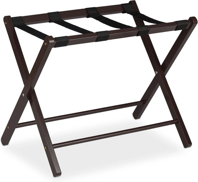 Klappbarer Kofferständer von Relaxdays aus Holz in Braun mit B/T/H: 54,5 x 44 x 66 cm - Bild 1