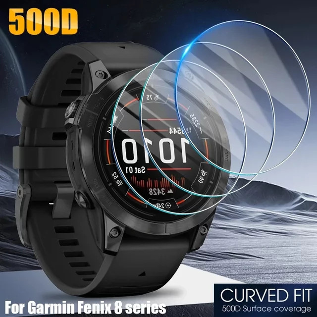Displayschutzfolie Garmin Fenix 8, HD-Hartglas, 1-2er-Pack, transparent - Bild 1
