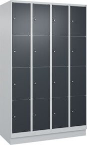 C+P Schließfachschrank Classic PLUS mit Sockel und 4 Abteilen, Anthrazitgrau, B/T/H: 120 x 50 x 195 cm - Bild 1