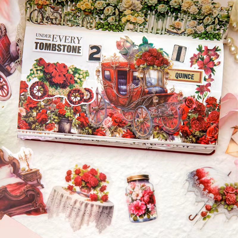 10 Stück Vintage Europäische Palast Aufkleber im luxuriösen Retro-Stil für Scrapbooking und DIY-Projekte, Mehrfarbig - Bild 2