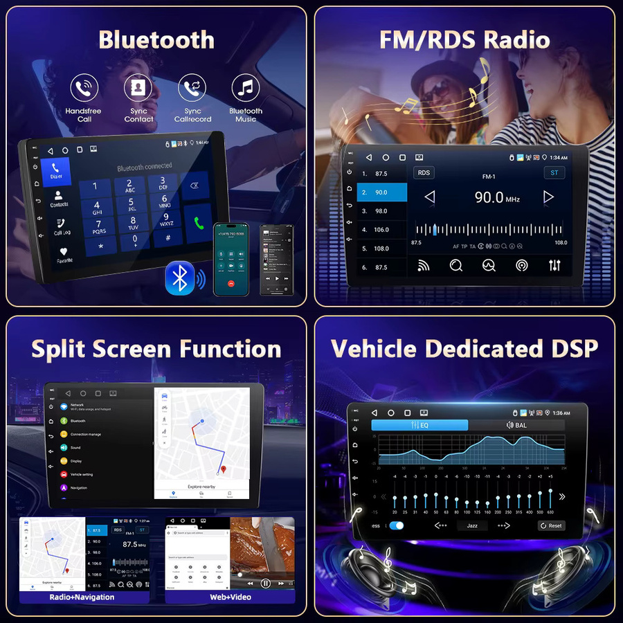 Camecho Autoradio mit CarPlay und Android Auto für Renault Trafic 2001–2010, Opel Vivaro 2006–2010 und Nissan Primastar 2006–2014 in Schwarz mit GPS, WiFi und 4G - Bild 3