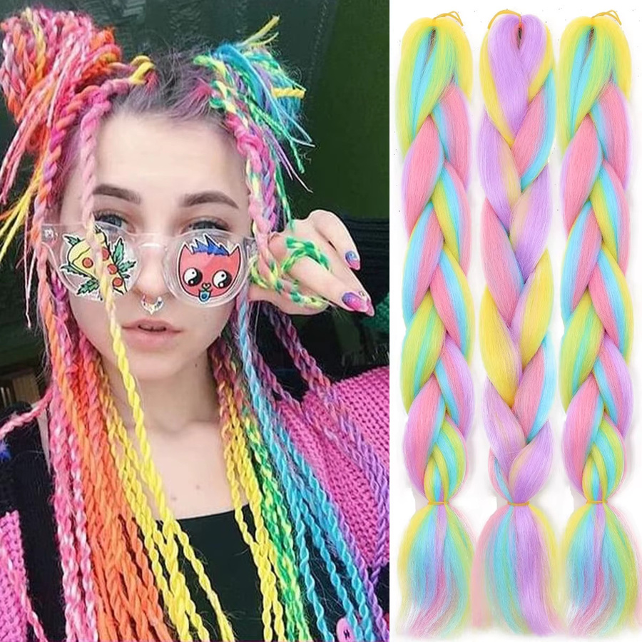 Lansa Yaki Zöpfe Kanekalon Ombre Haarverlängerung, Damen, 24 Zoll - Bild 3