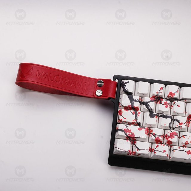 Wooting Echtes Leder-Tastaturband für mechanische Tastaturen mit magnetischer Achse in Schwarz und Rot - Bild 1