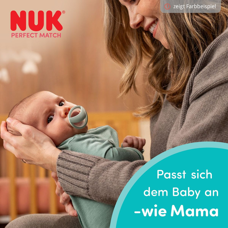 NUK Schnuller Perfect Match 2er Pack aus Silikon in Beige und Rosa für 0-6 Monate - Bild 1