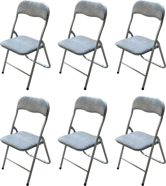 HTI-Living Klappstuhl Dima Fabric 6er Set Grau - Bild 1