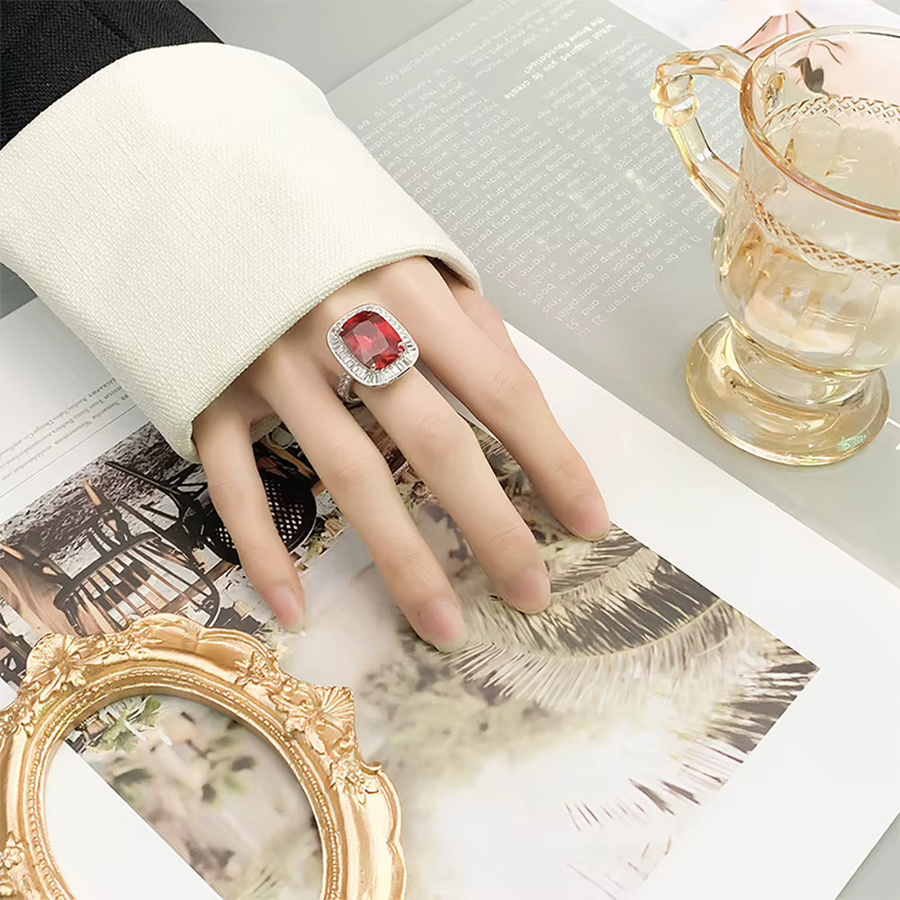 KNRIQUEN Ring, Rubin, Saphir, Smaragd, Diamant, Silber, Damen, Vintage - Bild 2