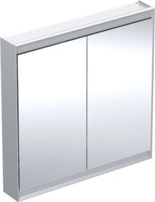 Geberit Spiegelschrank One mit 2 Türen, Farbe Silber, B/H/T: 90 x 90 x 15 cm, mit LED-Beleuchtung und Sensor-Schalter - Bild 1