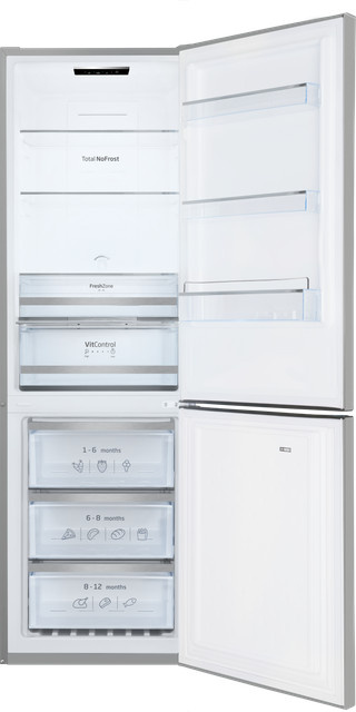 Amica KGCN 388 144 E Kühl-Gefrier-Kombination in Silber mit No-Frost und Freistehendem Design - Bild 1