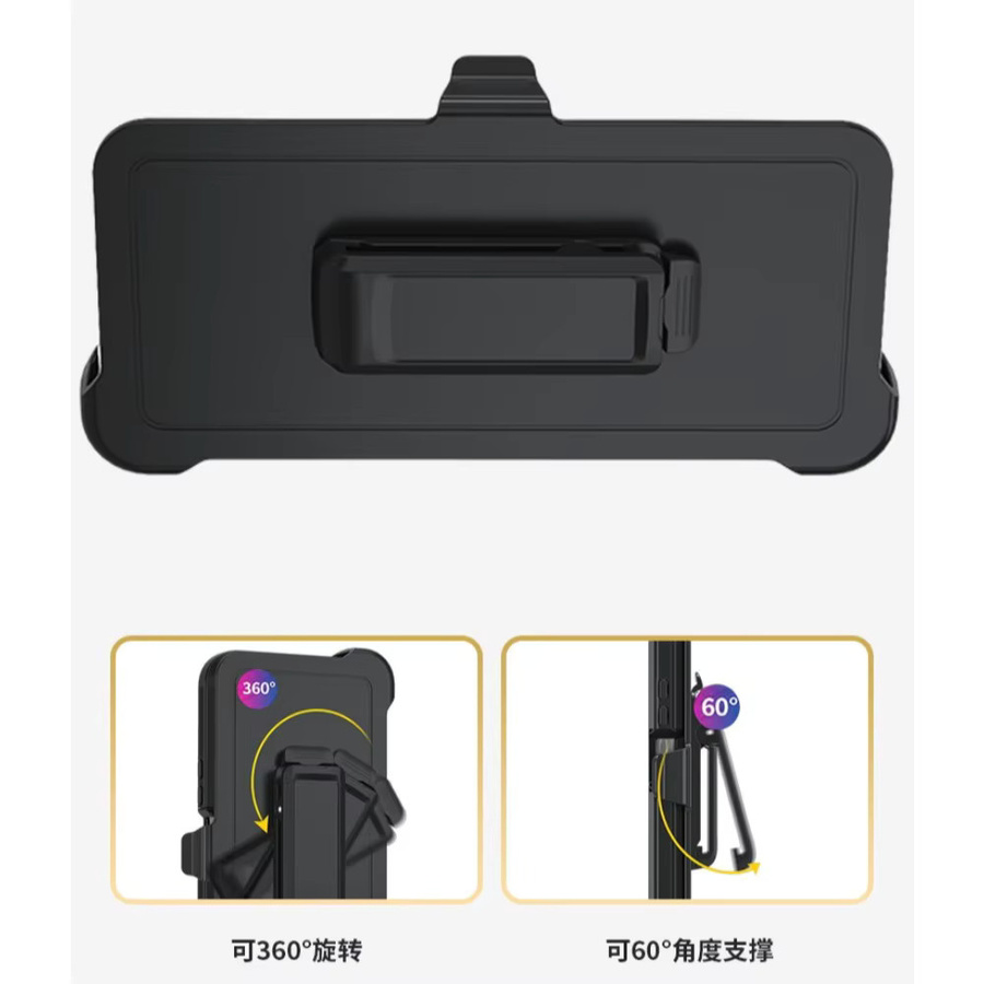 Militärische Hybrid-Schutzhülle für Honor X9 X8 X7 X6 A B C D 400 Magic 8 7 6 Lite Pro mit Clip und 3-lagigem Defender in Schwarz und Purple Blue - Bild 4