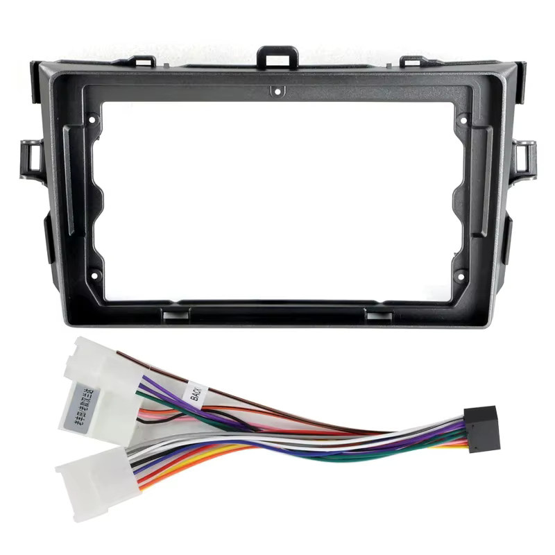 NAVIFANS Radioblende für Toyota Corolla 2006-2013 mit 9 Zoll Fascia Trim Adapter und Kabelbaum in Schwarz - Bild 3