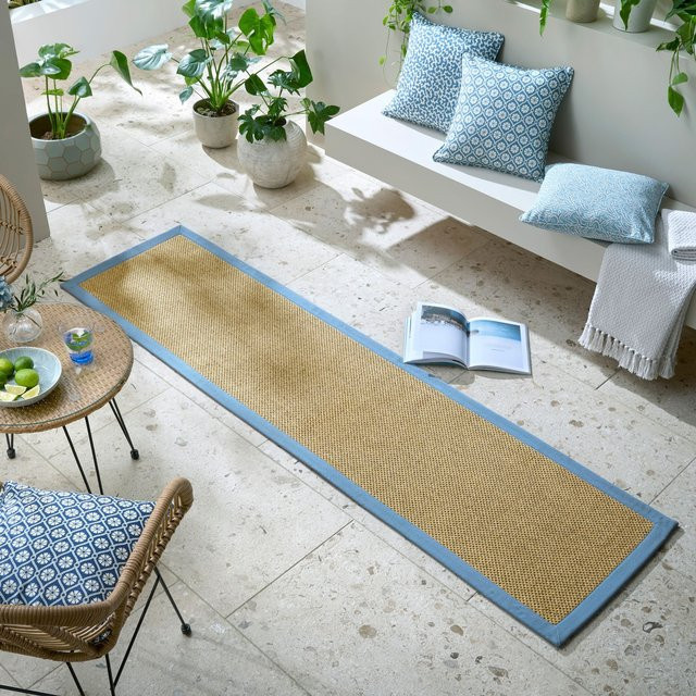 Outdoor-Läufer Kadima Design Bordüre Natur-Blau, B/T: 60 x 230 cm - Bild 1