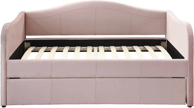 Vente-unique Sofabett Mathilde in Rosa mit Samtbezug und Ausziehfunktion im Art Deco Stil, Breite: 203 cm - Bild 1
