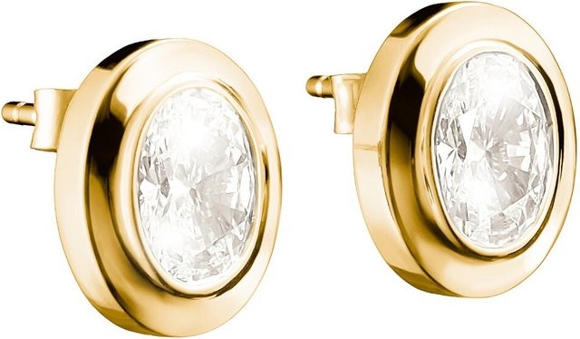 Thomas Sabo Ohrstecker Oval, vergoldet, 925 Silber, Zirkonia, Damen - Bild 1