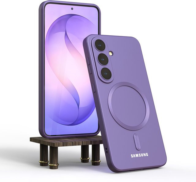 MagSafe Handyhülle für Samsung Galaxy S26 S25 S24 S23 S22 Ultra FE Plus in Burgundy und Purple, weiche magnetische stoßfeste Rückseite für Android Smartphones - Bild 1