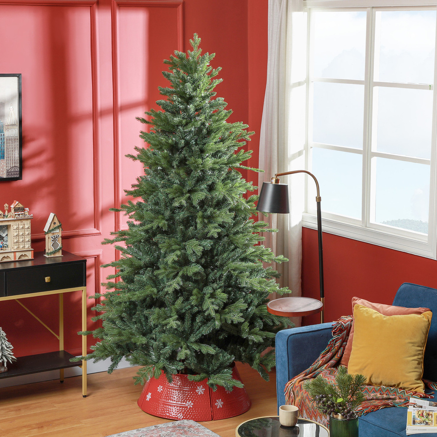HOMCOM Weihnachtsbaum Künstlich Grün, 210 cm Christbaum mit 2445 Flammhemmenden Spitzen und Faltbarem Metallständer für Innen - Bild 2