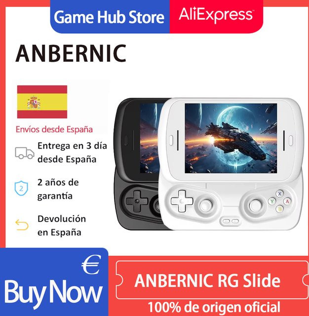 Anbernic RG Slide Handheld-Spielkonsole in Schwarz mit 4,7 Zoll LTPS In-Cell-Bildschirm, WLAN und Bluetooth - Bild 1