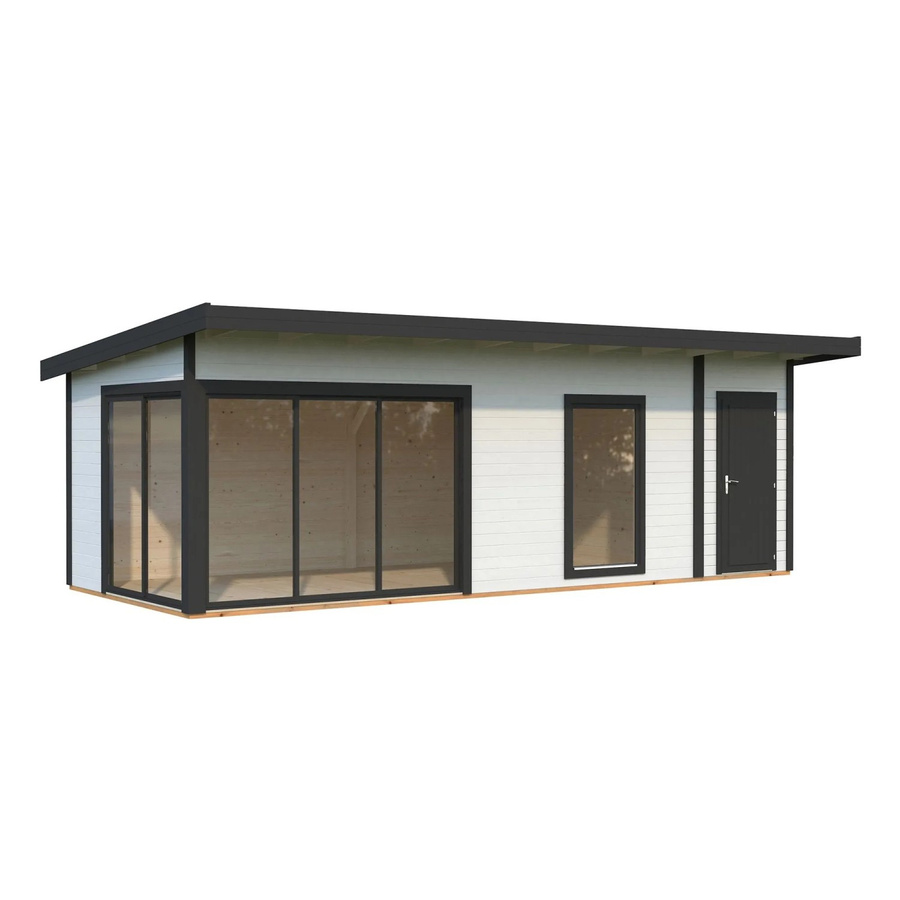 Palmako Holz-Gartenhaus Andrea mit Pultdach in Weiss oder Anthrazit B/T: 735 x 300 cm - Bild 2