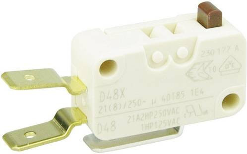 ZF Mikroschalter D489-V3AA, Farbe: Weiß, 250 V/AC, 21A, 1 x Ein/(Ein) tastend - Bild 1