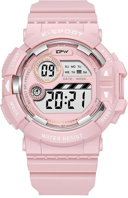 N.H.B Department Goodies Digitaluhr, rosa, Leder, 5 ATM, Damen - Bild 1