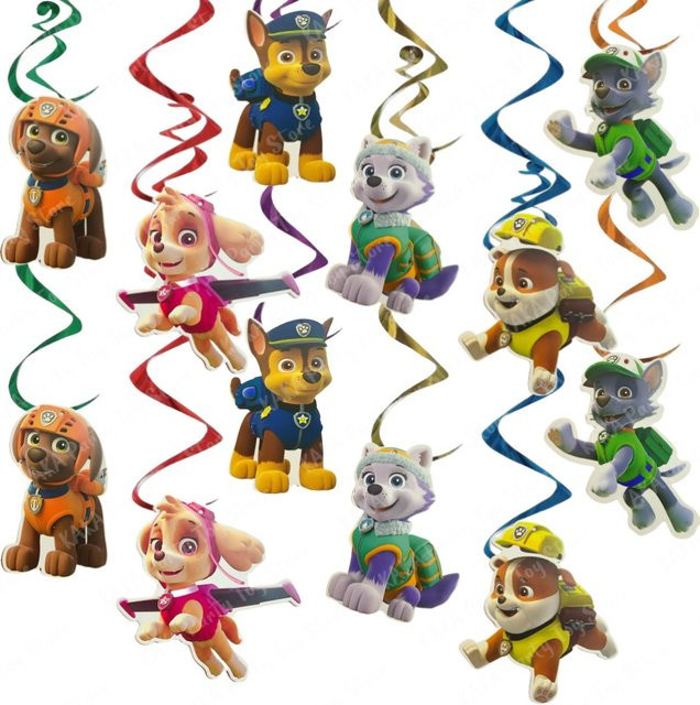 Paw Patrol Party Dekoration Set mit hängenden Wirbel-Streamern in Mehrfarbig für Kindergeburtstage und Babypartys von TAKARA TOMY - Bild 1