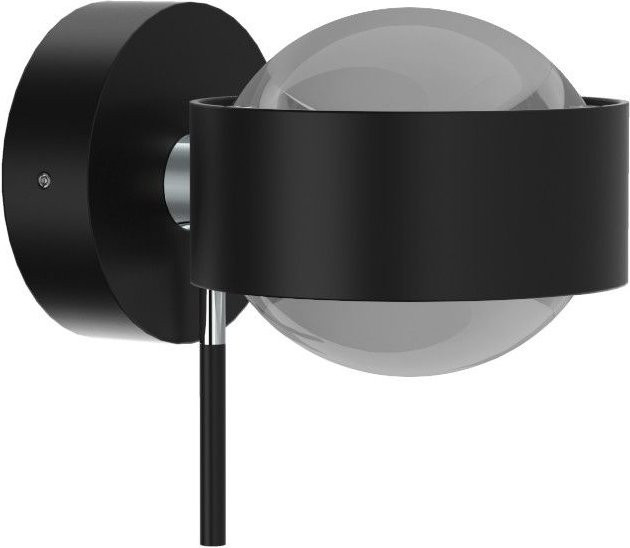 Top Light Puk Mini Wandleuchte in Schwarz Matt mit Chrom-Linse und Glas, modern und verstellbar - Bild 1