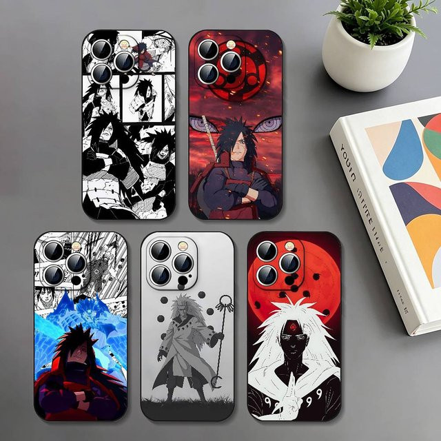 Stoßfeste Handyhülle Naruto Uchiha Madara in Schwarz für iPhone 11 bis iPhone 17 Pro Max - Bild 1