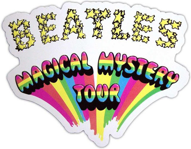 The Beatles Magical Mystery Tour Kühlschrankmagnet mit geprägtem Logo in Schwarz - Bild 1