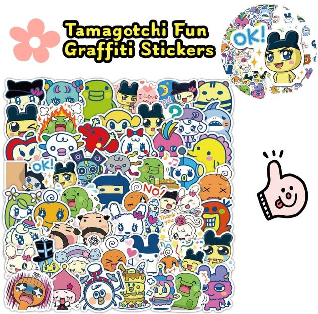 Bandai Tamagotchi Aufkleber, Mametchi Kuchipatchi, Vinylaufkleber - Bild 1