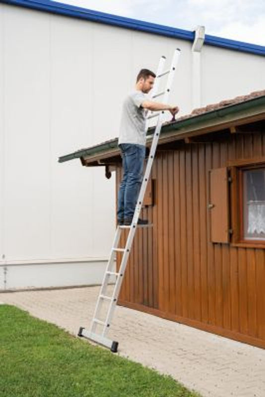MUNK Günzburger Steigtechnik Aluminium Anlegeleiter mit 12 Sprossen in Silber, Breite: 35 cm, belastbar bis 150 kg - Bild 2