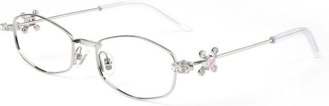 Brillenrahmen für Damen, Vollrand, Rhombus, Oval, Edelstahl, White, Unisex - Bild 1